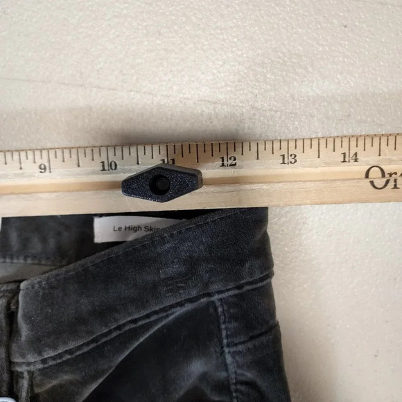 FRAME Women's Le High Skinny Velveteen High Rise Pants in Charcoal Size 24 NWT - Picture 10 of 11